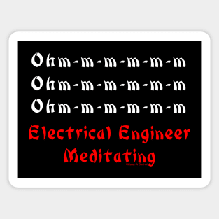 Electrical Engineer Meditating White Text Sticker